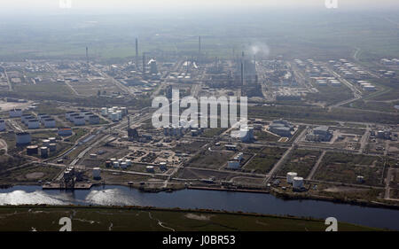 aerial view of Ellesmere Port chemical works, UK Stock Photo