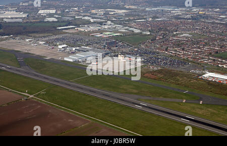 aerial view of Liverpool John Lennon Airport, UK Stock Photo