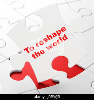 Political concept: To reshape The world on puzzle background Stock Photo