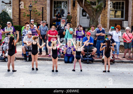 Lake Wales Florida,historic downtown,Polk State College,JD Alexander Center,street festival,Lake Wales Mardi Gras,annual community event,Studio 6,danc Stock Photo