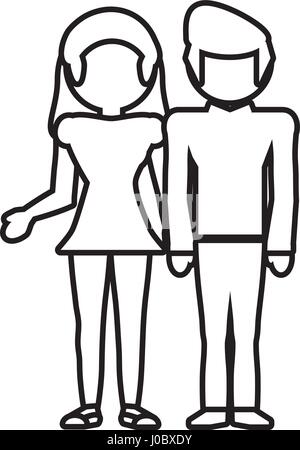 Fun boy and girl cartoon outline playing soccer or football in their ...