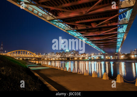 McArthur 1st Bridge seen from under the second McArthur Bridge in Taipei, Taiwan Stock Photo