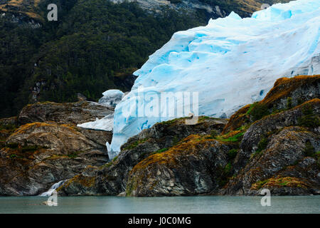 A glacier in the Darwin Mountain range, Alberto de Agostini National Park, Tierra del Fuego, Patagonia, Chile Stock Photo