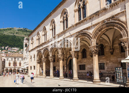 Rectors Palace and Cultural History Museum street view, Dubrovnik Old Town, Dubrovnik, Dalmatian Coast, Croatia Stock Photo