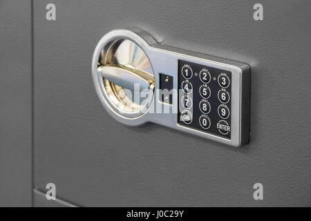 Digital safe lock code on a Safety box bank Stock Photo