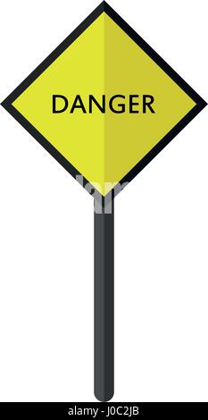 icon danger sign illustrated on a white background in vector Stock Vector