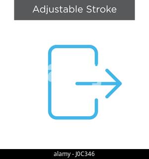 Logout or Exit Icon with Arrow Stock Vector