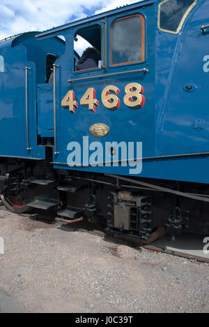 Cab of Mallard steam train Stock Photo