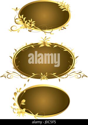 Golden vintage frames design elegant Stock Vector