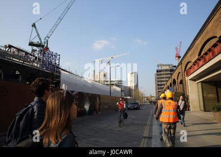 Construction on Stable Street, off Granary Square, NC1, at Kings Cross, London, UK Stock Photo