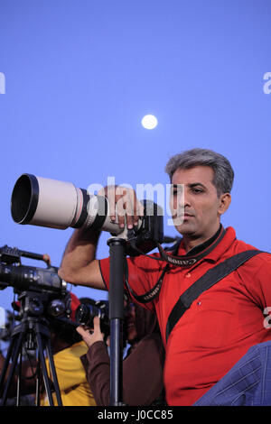 Photo journalist with camera, BJP public conference, mumbai, maharashtra, india, asia Stock Photo