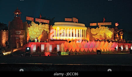 Huge stage setup for public conference mumbai, maharashtra, india, asia Stock Photo