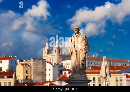 Statue of Saint Vincent, the patron saint of Lisbon Stock Photo