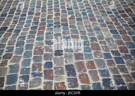 Old cobblestone street, background or texture. Stock Photo