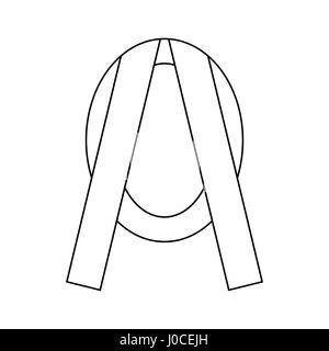 Funeral frame with ribbon icon, outline style Stock Vector