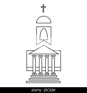 Church icon, outline style Stock Vector