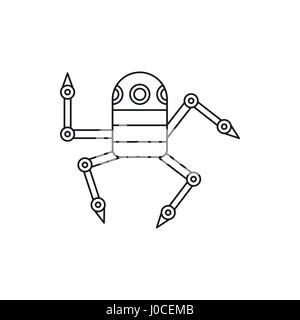 Robot spider icon, outline style Stock Vector