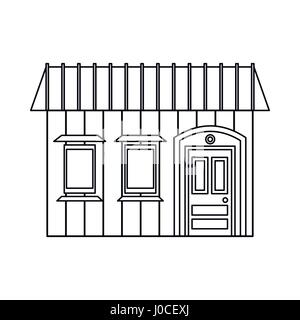 One storey house with two windows icon Stock Vector