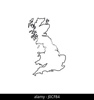 Map of Great Britain icon, outline style Stock Vector