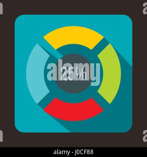 Web preloader, 25 percent icon, flat style Stock Vector