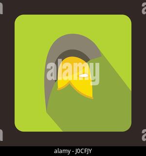 Knight helmet icon, flat style Stock Vector