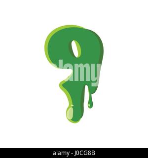 Numder 9 made of green slime Stock Vector