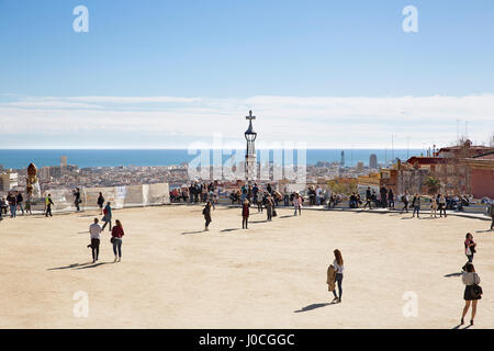 The Park Guell In Barcelona, Spain. Stock Photo
