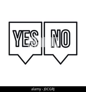 Check mark in speech bubbles icon, outline style Stock Vector