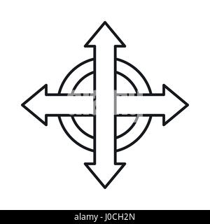 Expand arrows icon, outline style Stock Vector