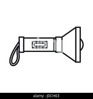 Flashlight icon in outline style Stock Vector