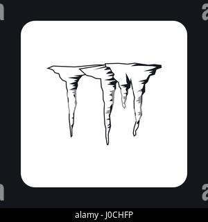 Icicles icon, simple style Stock Vector