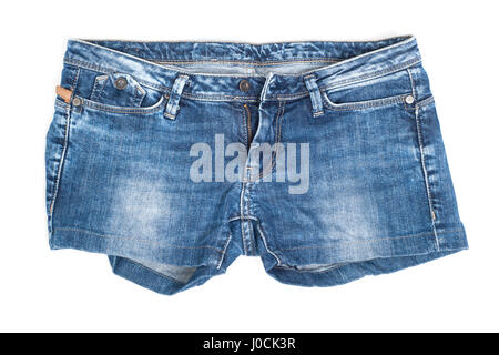 Denim shorts isolated on white Stock Photo