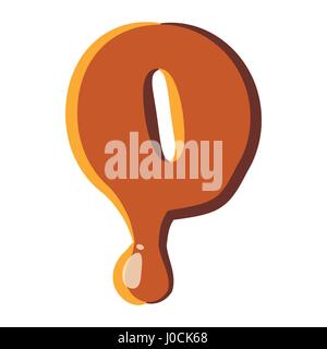 Number 0 from caramel icon Stock Vector