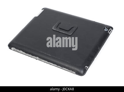 Old case cover for tablet isolated on white Stock Photo