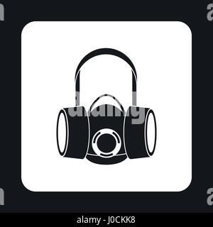 Gas half mask icon, simple style Stock Vector
