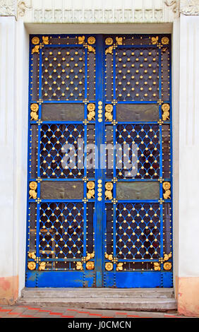 Blue vintage door Stock Photo