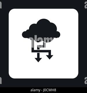 Storing files in cloud icon, simple style Stock Vector
