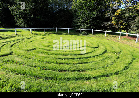 Summer, the Turf Maze at Wing village, Rutland County, England, UK Stock Photo