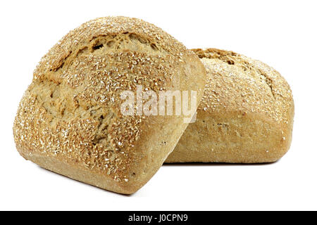 fresh rye buns isolated on white background Stock Photo