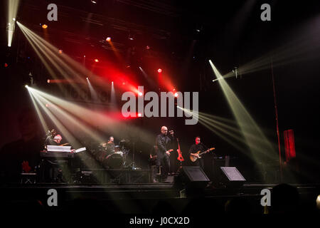 Milan, Italy. 10th Apr, 2017. After forty years the Italian punk rock band DECIBEL has been reunited live on stage at Teatro Della Luna during the 'Noblesse Oblige Tour' Credit: Rodolfo Sassano/Alamy Live News Stock Photo