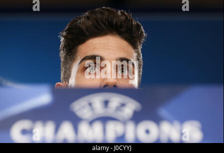 Madrid, Spain. 6th Dec, 2016. ARCHIVE - Borussia Dortmund's Marc Bartra at a press conference in the Santiago Bernabeu stadium in Madrid, Spain, 6 December 2016. Bartra was injured after a series of explosions near the bus carrying the Borussia Dortmund squad ahead of the Champions League quarter final match against AS Monaco in the Signal Iduna Park stadium. The game was postponed. Photo: Friso Gentsch/dpa/Alamy Live News Stock Photo