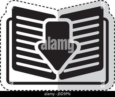 ebook with arrow download isolated icon Stock Vector