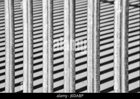 abstract view of fence in black & white Stock Photo