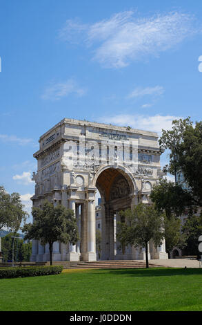 Arco della Vittoria gate of Genova. Liguria, Italy. Stock Photo