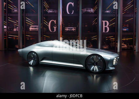 FFRANKFURT - SEPTEMBER 23: The Mercedes-Benz “Concept IAA” (Intelligent Aerodynamic Automobile) September 23, 2015 in Frankfurt, Germany Stock Photo