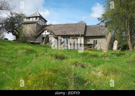 Cascob Powys Wales - St Michael's Church in the small rural hamlet of Cascob Stock Photo