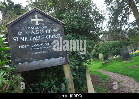 Cascob Powys Wales - St Michael's Church in the small rural hamlet of Cascob Stock Photo