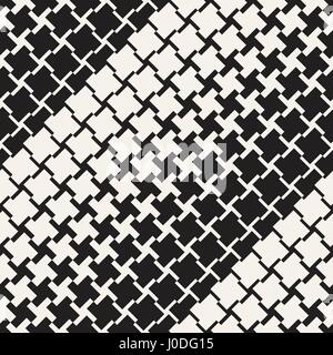 Vector Seamless Geometric Pattern. Halftone gradient color transition. Woven Lines Simple Lattice Stock Vector