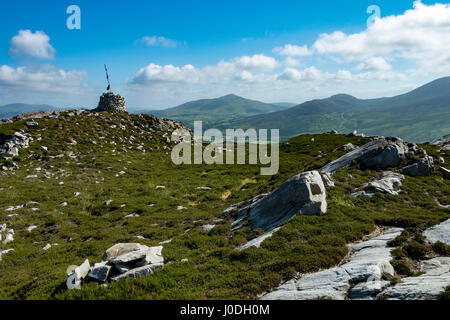 Bulbin and Slievekeeragh from the summit of Binnion hill, Inishowen Peninsula, County Donegal, Ireland Stock Photo