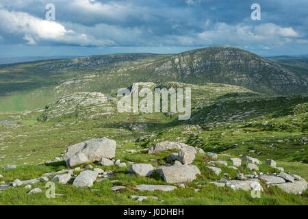 The Glendowen Mountains from Crockfadda in the Derryveagh Mountains, County Donegal, Ireland Stock Photo